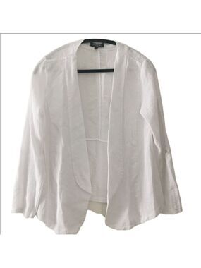Papa linen womens white blazer. Size large. EUC